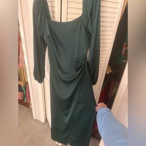 Lulu's Forest Green Long Sleeve Dress